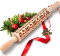 Stocking Stuffers Gifts for Women, Wooden Embossed Rolling Pin for Baking by TIETOC