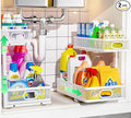 Under Sink Organizer 2 Pack, High Adjustable 2 Tier Under Sink Organizers and by Dolesman