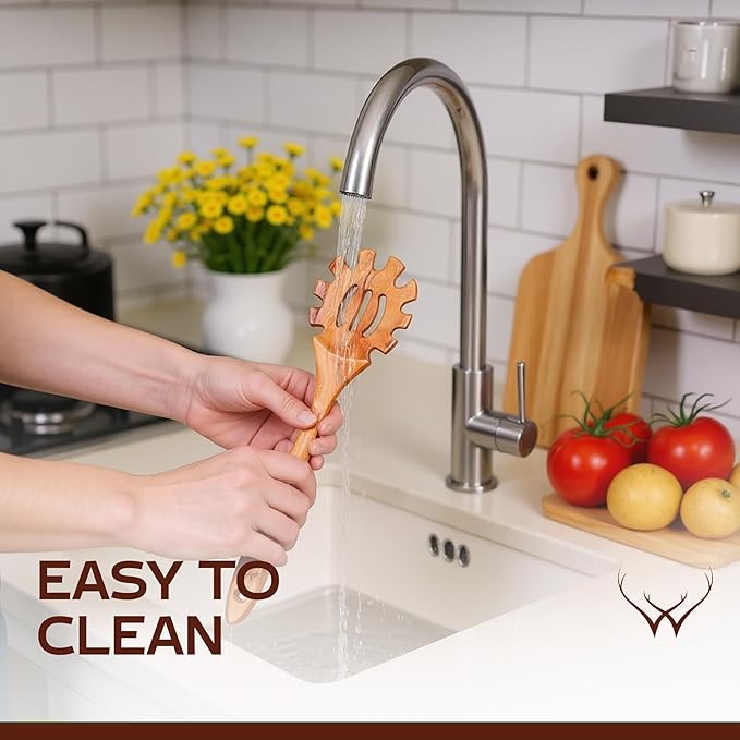 12 Pcs Wooden Cooking Utensils Set – Luxury Wooden Kitchen Utensils - Image 7