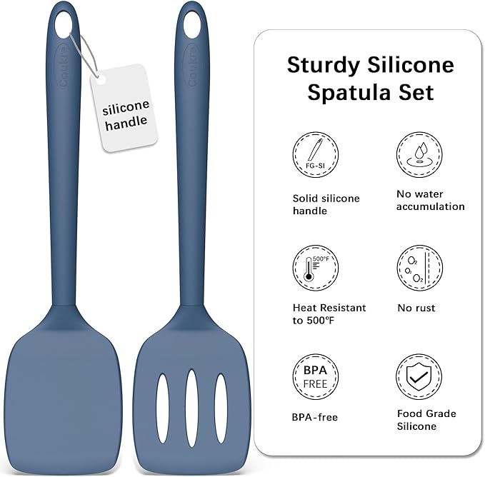 Coukre 2 Pack Silicone Spatula Set, High Heat Resistant, BPA Free Kitchen - Image 2