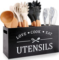 Black Farmhouse Utensil Holder for Kitchen Counter Extra Large Cooking Utensil by Renawe