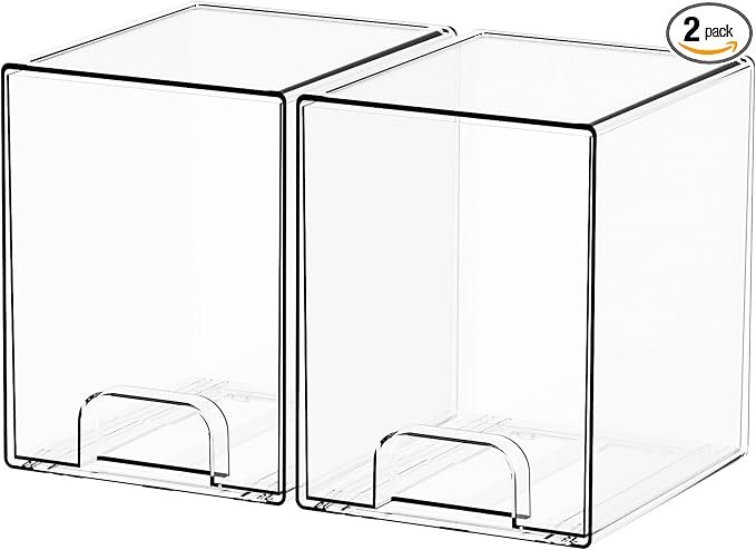 Yieach 2 Pack Clear Stackable Storage Drawers, 7.6" H Baby Bottle Organizer by Yieach