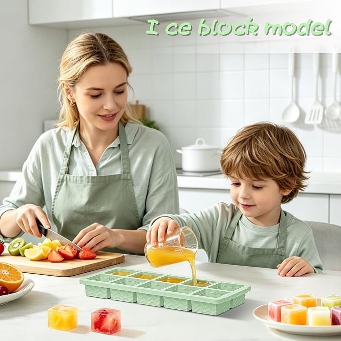 Doasuwish Ice Cube Trays with Lid, 3 Pack 10 Cubes 2 Tbsp. Silicone Ice Cube - Image 9