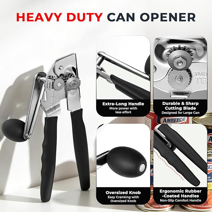 MARSWELL Heavy Duty Can Opener for Large Cans, Extra-Long Handles & Oversized - Image 2