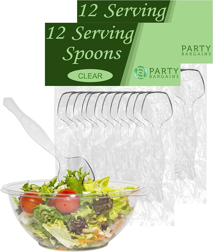 PARTY BARGAINS Disposable Clear Plastic Serving Spoons 8.75″ – Heavy-Duty Clear - Image 7