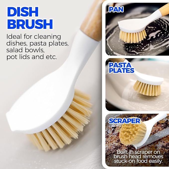 Holikme 6 Pack Dish Brush Scouring Pad Set - Image 3