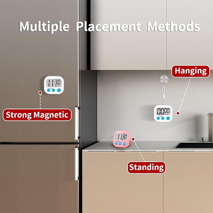 Timer for Kids Teachers Digital Kitchen Timers for Cooking Large Magnetic - Image 7