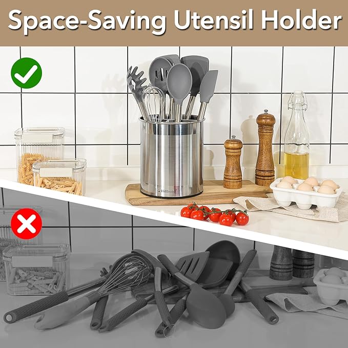 Hillbond 7.5x6.9 Inch EXTRA LARGE Utensil Holder - Image 4