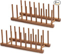 HBlife 2pcs Acacia Wooden Dish Dying Rack Pot Lid Plate Organizer Holder by HBlife
