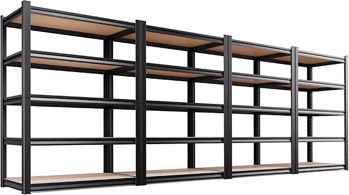 Set of 4 46" W Garage Shelving-2050 lbs 5 Tier Storage Shelves, Adjustable by Unknown