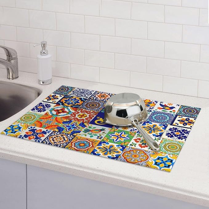 Mexican Tilt Dish Drying Mat For Kitchen Counter Absorbent Large Kitchen Fast - Image 7
