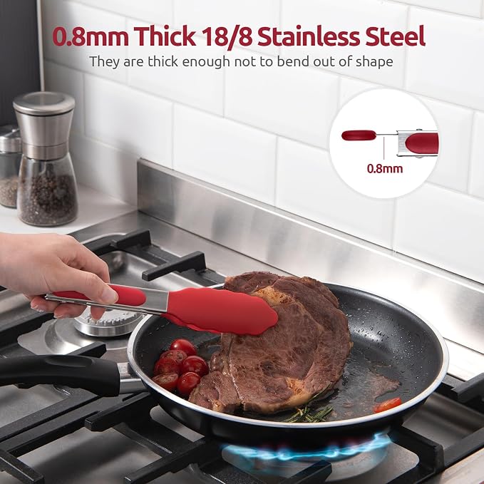 600ºF Heat Resistant Kitchen Tong: U-Taste 7 inch Silicone Cooking Tong - Image 5