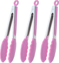 HINMAY Serving Tongs with Silicone Tips 9 Inches Stainless Steel Food Tongs by HINMAY