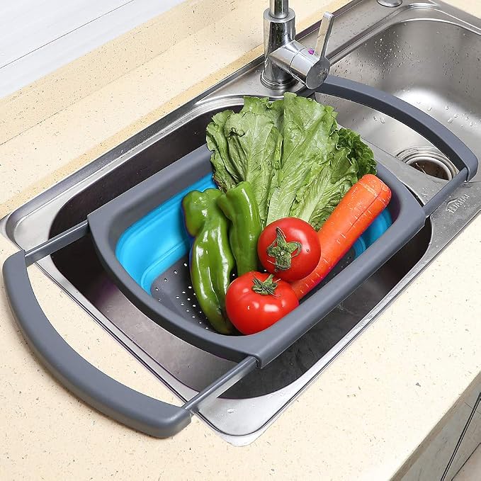 Qimh Colander Collapsible, Colander Strainer Over the Sink Food Colanders - Image 6