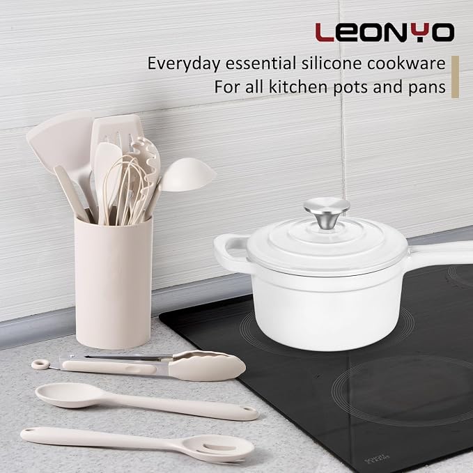10 Pack Kitchen Utensils Set for Cooking, Leonyo Silicone Cooking Utensils Set - Image 3