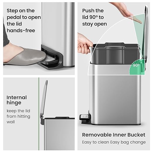 Cesun Small Bathroom Trash Can - Image 4