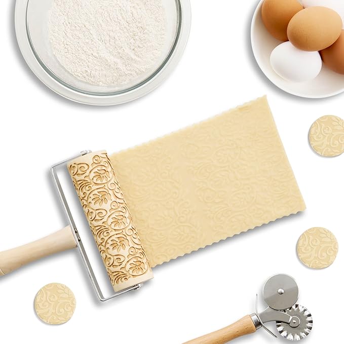 Mrs. Anderson’s Baking Mini Embossing Rolling Pin, Floral Scroll Design - Image 5