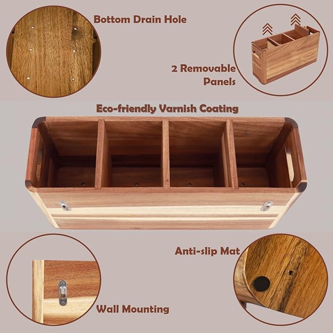 Wooden Kitchen Utensil Holder for Countertop - Image 5