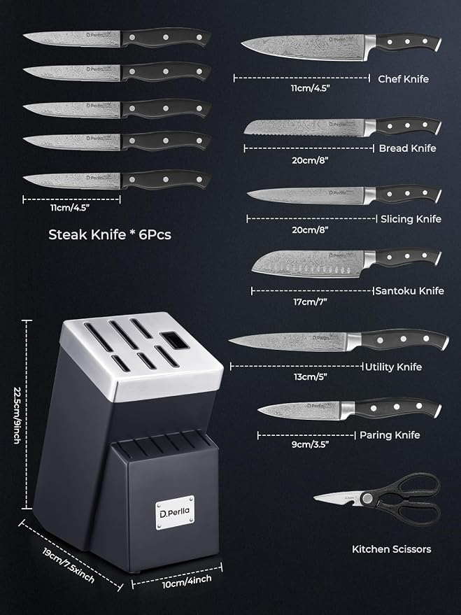 Knife Set, D.Perlla Kitchen Knife Set - Image 3