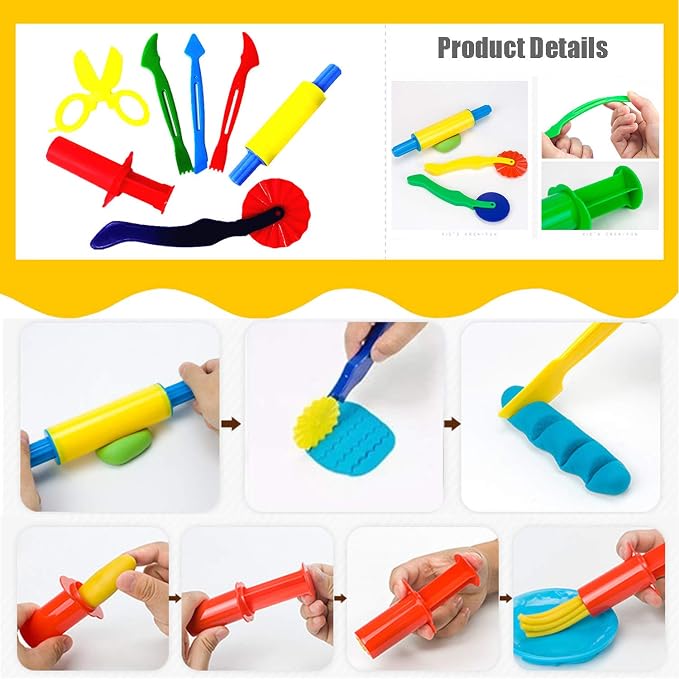 32-Piece Dough Tool Set for Kids – Dough Play Tools - Image 3