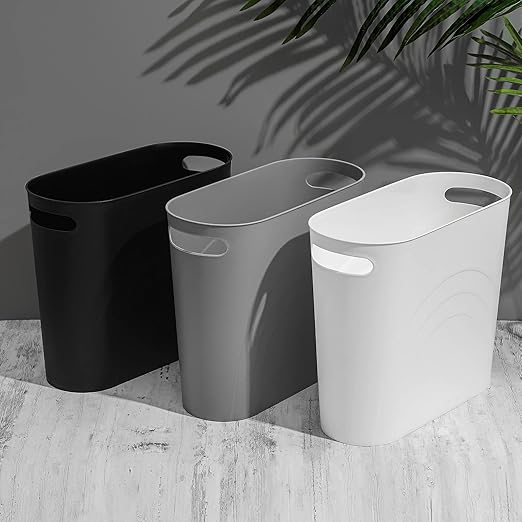 rejomiik Small Trash Can, 3.5 Gallon Slim Garbage Can Plastic Waste Basket - Image 8