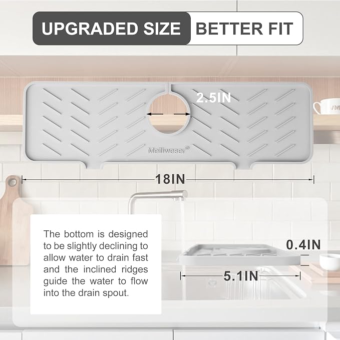 Silicone Faucet Mat for Kitchen Sink – Gen 2 Splash Guard - Image 2