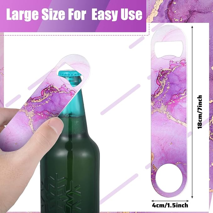 4 Pcs Flat Bottle Opener Heavy Duty Stainless Steel Bottle Opener Beer Flask - Image 2