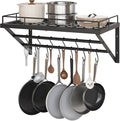 YATINEY Wall Mounted Pot Rack, 23.8 Inch Pot and Pan Organizer by Yatiney