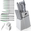 FULLHI 14pcs Knife Block Set, Dishwasher Safe Kitchen Knife Set by ExpertForPortableAndButcherKnifeSet