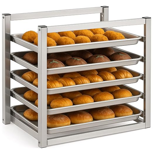 Blulu 5 Tier Wall Mounted Sheet Bun Pan Rack 21 x 13 x 18 Fits 5 Half Size by Blulu