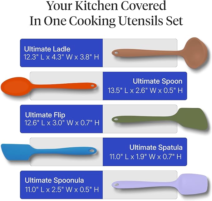 GIR: Get It Right 5 Piece Silicone Ultimate Kitchen Utensils Set - Image 3
