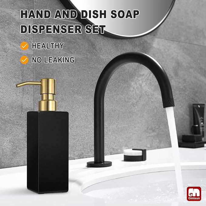 GMISUN Gold Soap Dispenser, Hand and Dish Soap Dispensers Set - Image 5
