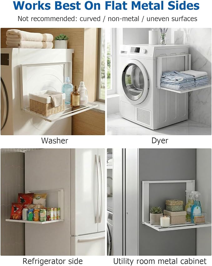Magnetic Laundry Shelf for Washing Machine, Organize Laundry Essentials - Image 7