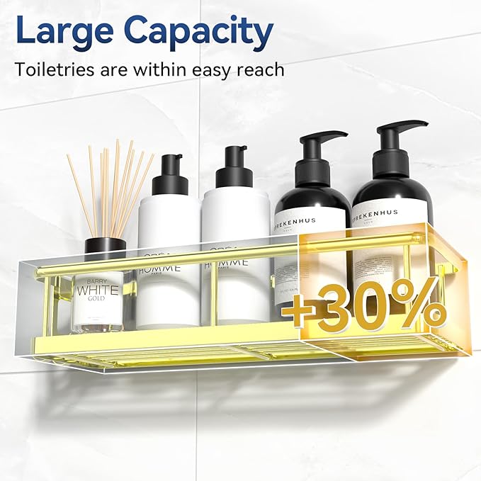 YASONIC Shower Caddy Adhesive, No Drill Bathroom Shower Organizers, - Image 4