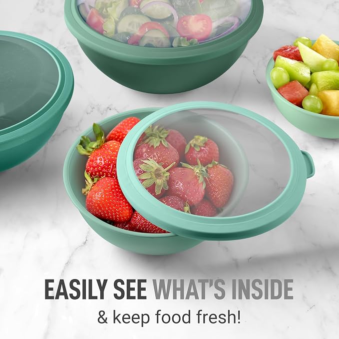 Zulay Kitchen 12-Piece Plastic Mixing Bowl Set - Image 5