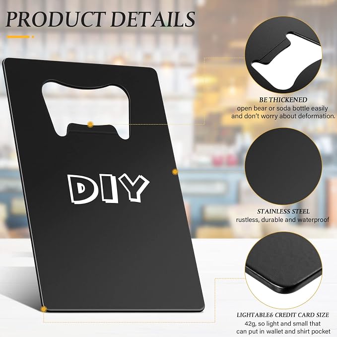 40 Pieces Credit Card Bottle Opener Stainless Steel Poker Wallet Bottle Opener - Image 3