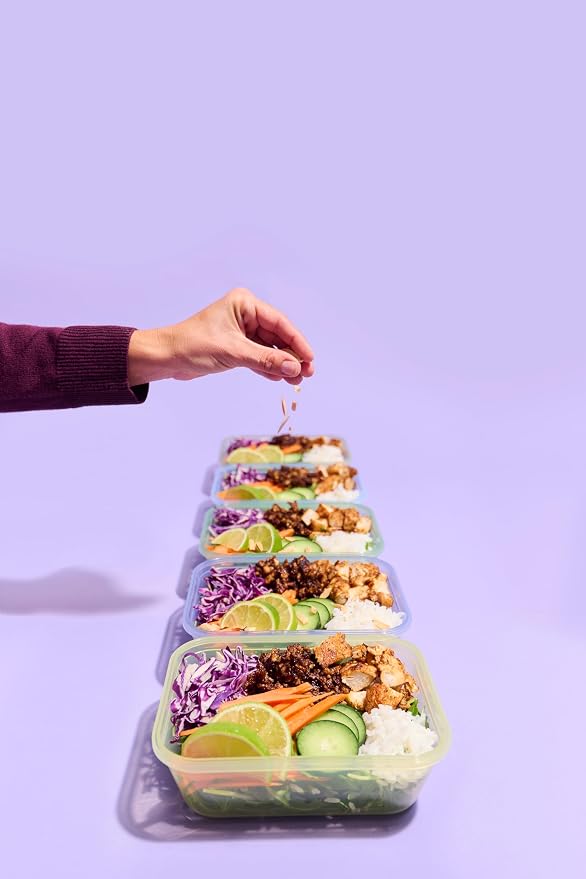 Ello Snap & Nest 10-Piece 4.5 Cup Plastic Meal Prep Set, Reusable Food - Image 2