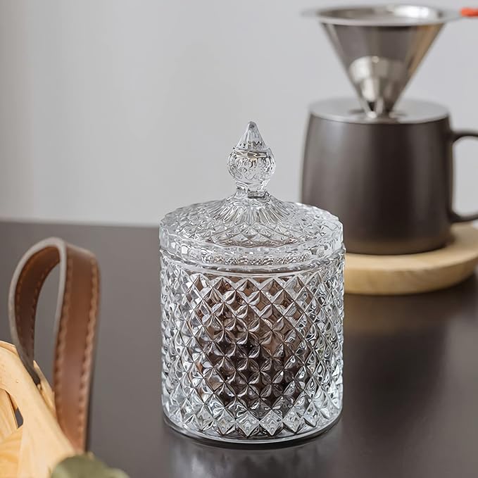 2 Pack Qtip Holder Thick Glass Apothecary Jars - Image 6