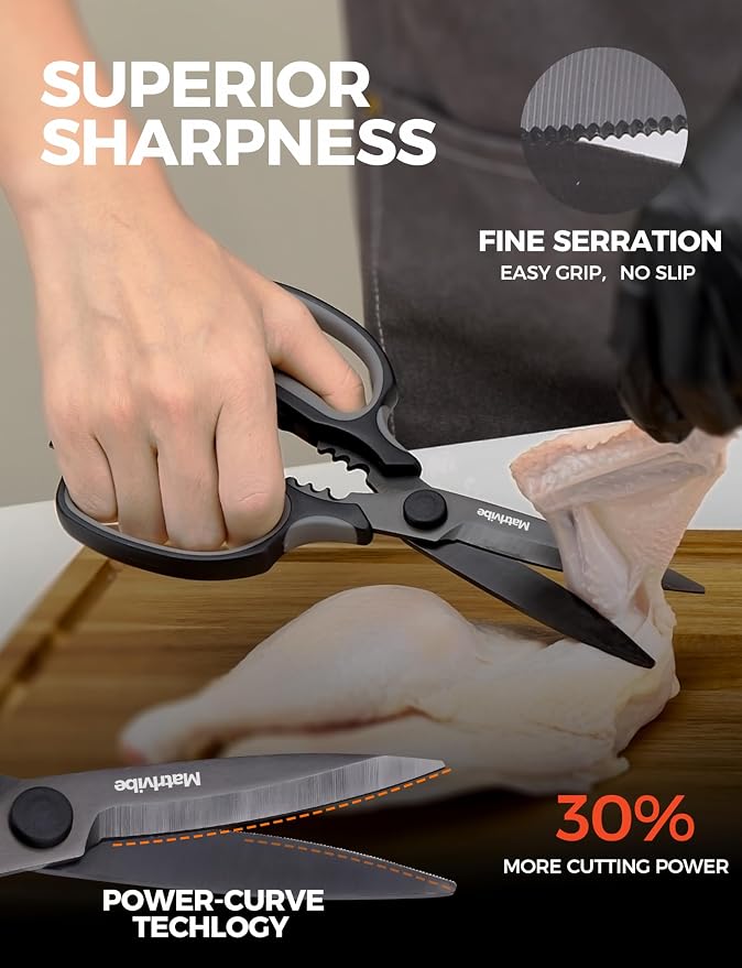 Heavy Duty Kitchen Shears, All Purpose Herb and Kitchen Scissors - Image 4