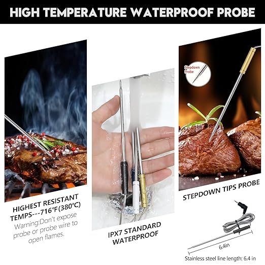 Wireless Meat Thermometer for Grilling and Smoking, Food Thermometer for BBQ - Image 4