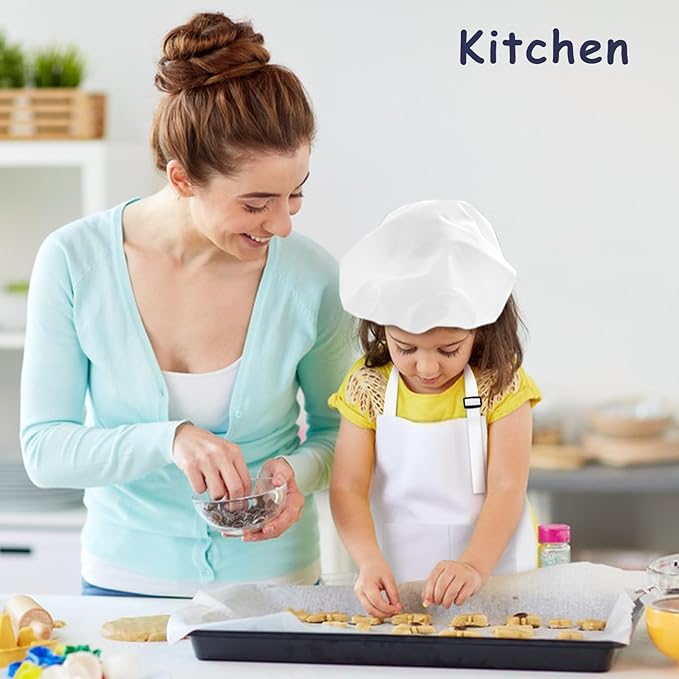Kids Apron and Chef Hat Set, 30 Pieces Boys Girls Kids Apron - Image 5