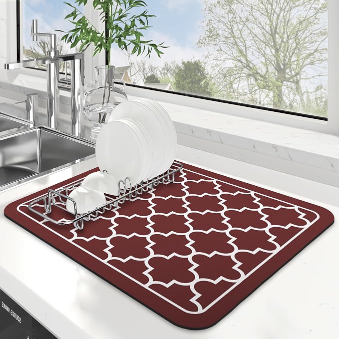 WISELIFE Dish Drying Mat Super Absorbent Drying Mat Large Dish Drying Mats by WiseLife