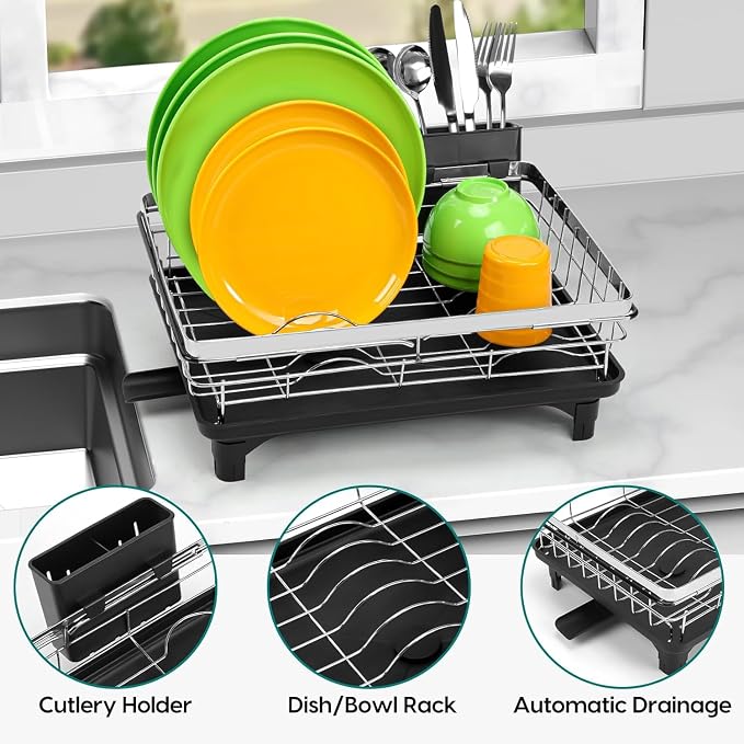 MERRYBOX Stainless Steel Dish Drying Rack, Expandable Dish Drainers - Image 8