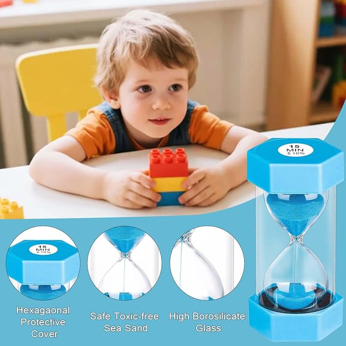 10 Minute Hourglass Sand Timer, Unbreakable Hourglass Sand Clock 10 Min - Image 3
