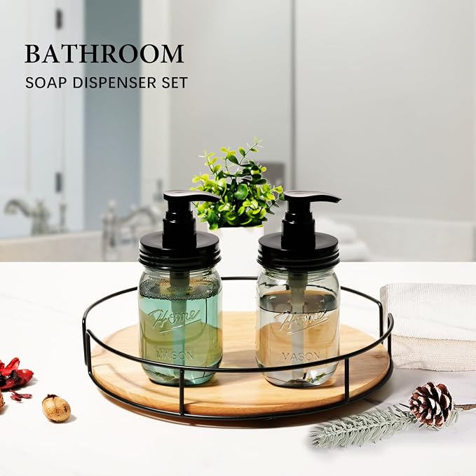 Amolliar Plastic Mason Jar Soap Dispenser - Image 4