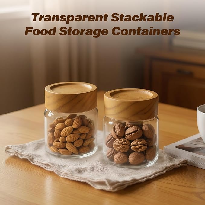 6-Pack 6 fl oz Stackable Airtight Glass Jars – Small Mason Jars designed - Image 7