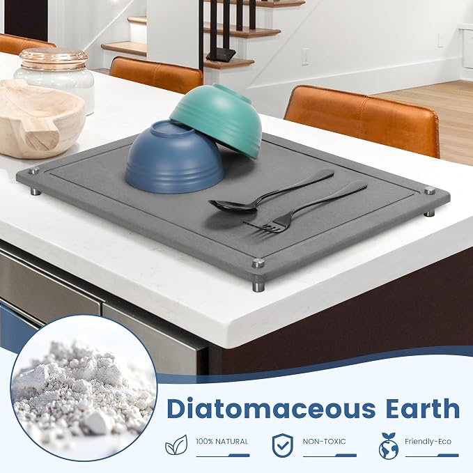 Zinovo 5pcs Stone Dish Drying Mats - Image 6