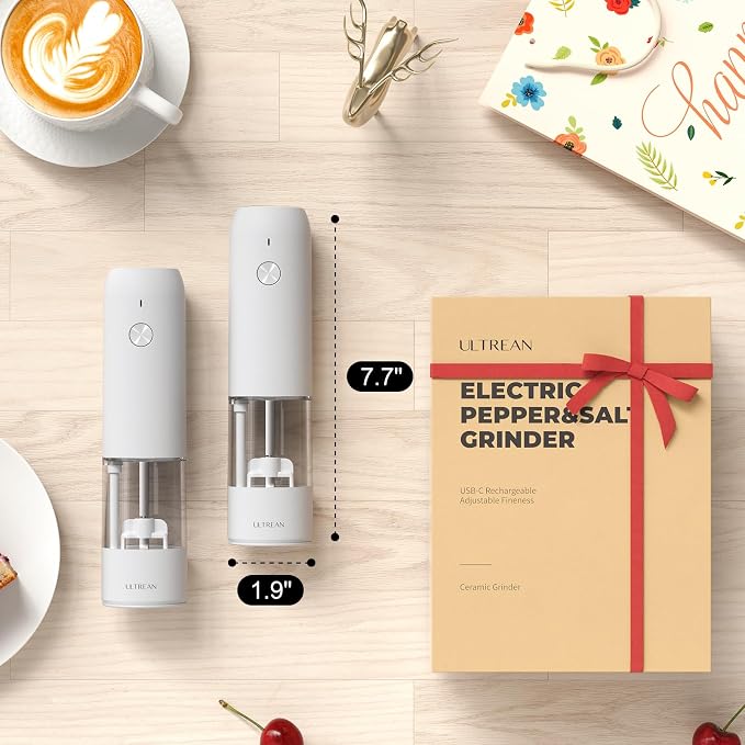 Ultrean Electric Pepper Grinder, Rechargeable Salt and Pepper Grinder - Image 7