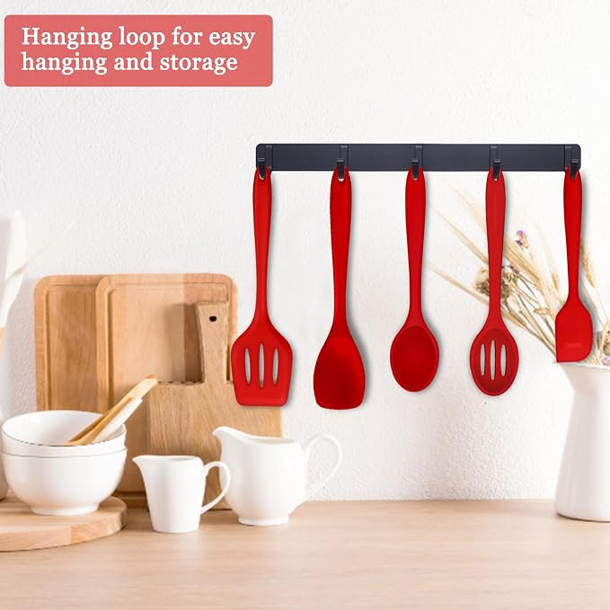E-far 10 Pieces Silicone Cooking Utensils Set, Heat Resistant Kitchen Utensil - Image 6