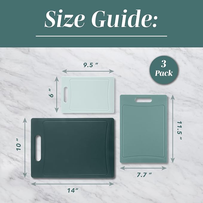 COOK WITH COLOR Non-Slip Cutting Board Set – Kitchen Essentials with Easy Grip - Image 5